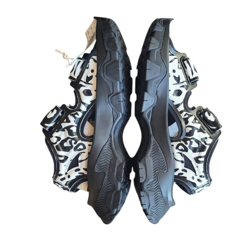 ADIDAS x Stella McCartney 9 Black White Animal Print Hika Sandal Women - Picture 3 of 13
